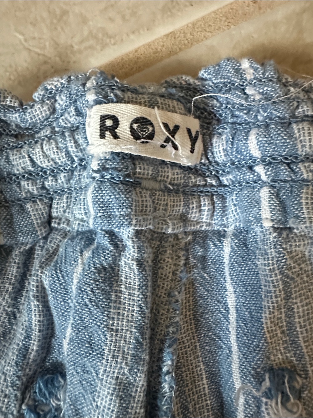 Light Blue Striped Roxy Pants - Picture 3 of 7